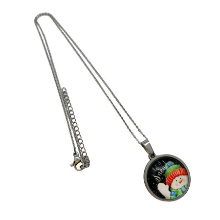 necklace steel silver let it snow